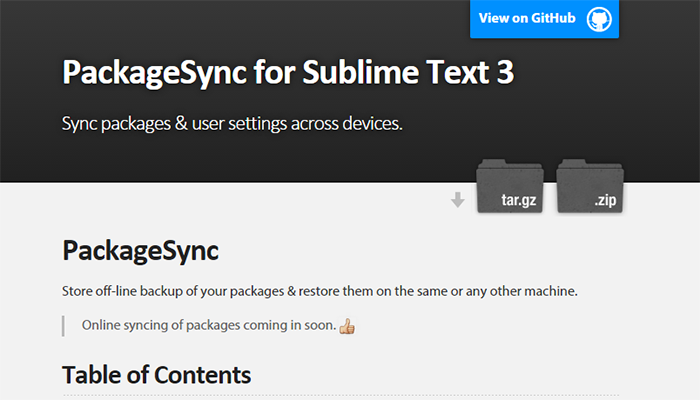 Go to PackageSync (Sublime Package)